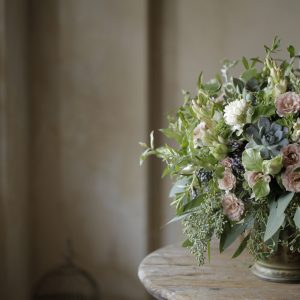 多肉植物を使った花束